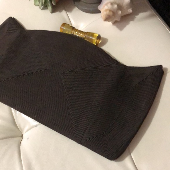 Vintage 1940’s Weeda Corde Winged Clutch-Brown Grosgrain Fabric-14x6.5-EUC - Picture 6 of 17